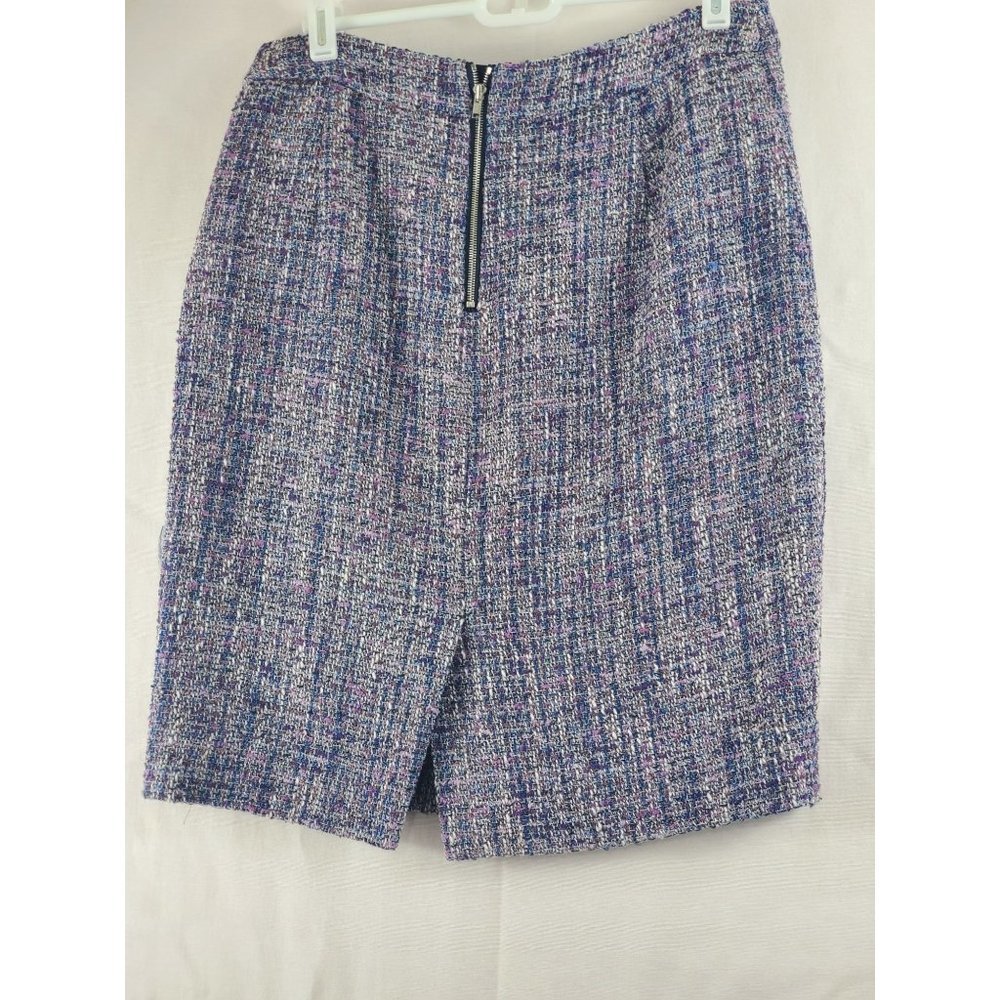 J Crew Purple Tweed Pencil Skirt Vintage - Picture 4 of 7